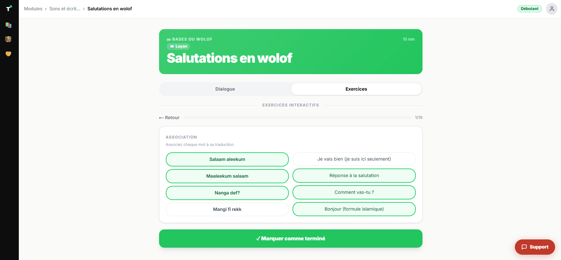 Plateforme Targumi - exercices interactifs