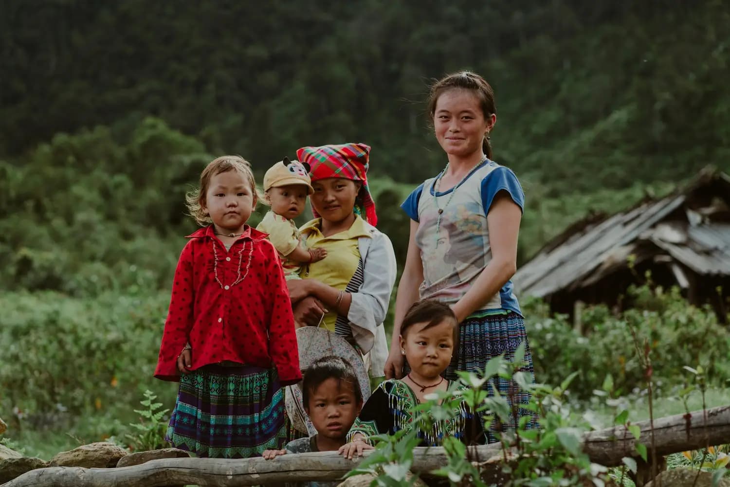 A family in the mountains