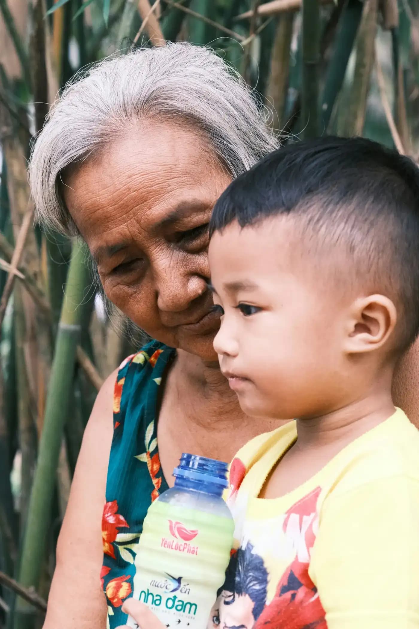 A grandmother and her grandson